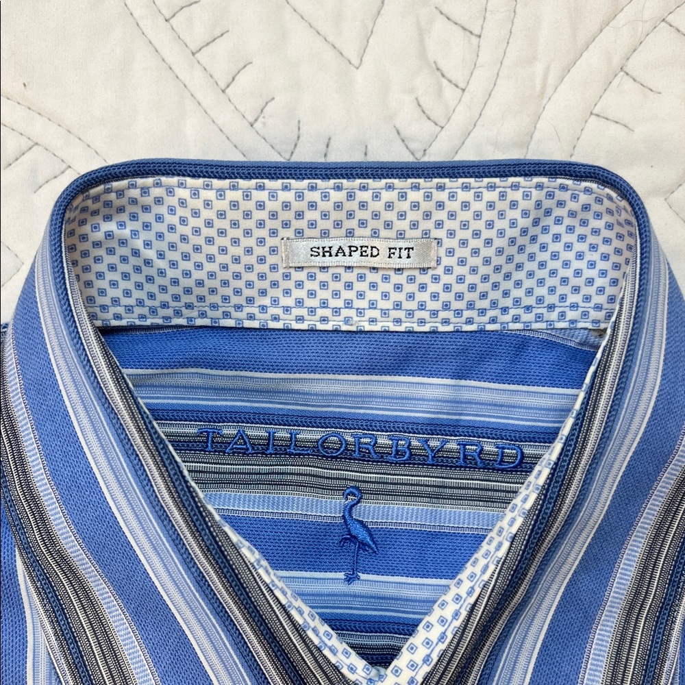 Tailorbyrd Striped Button Down Collared Shirt - M… - image 2